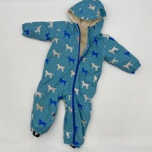 Hatley Rain Bundler Sherpa lined with Novelty Dog print size 18-24m